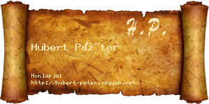 Hubert Péter névjegykártya