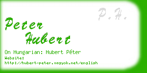peter hubert business card