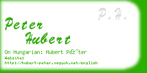 peter hubert business card